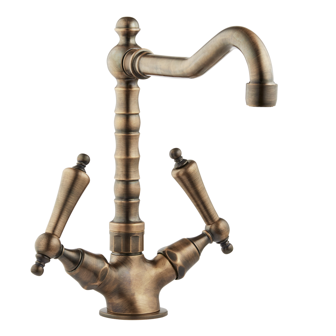 Langdale -English One Hole Mixer With Twin  Cross Handles
