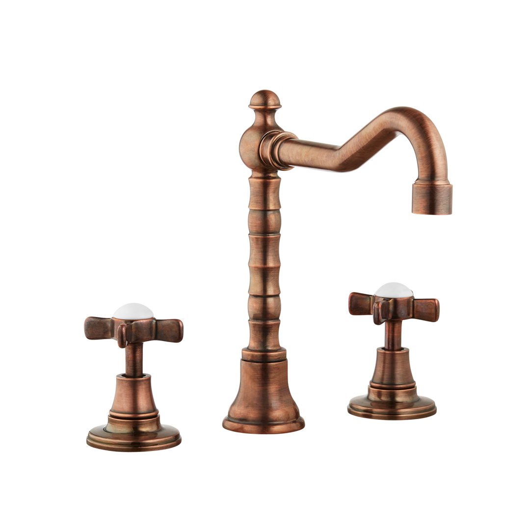 Chavalet - Three Hole Basin Set - Cross Levers