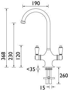 Frejuis - Victorian Kitchen Tap - Metal Levers