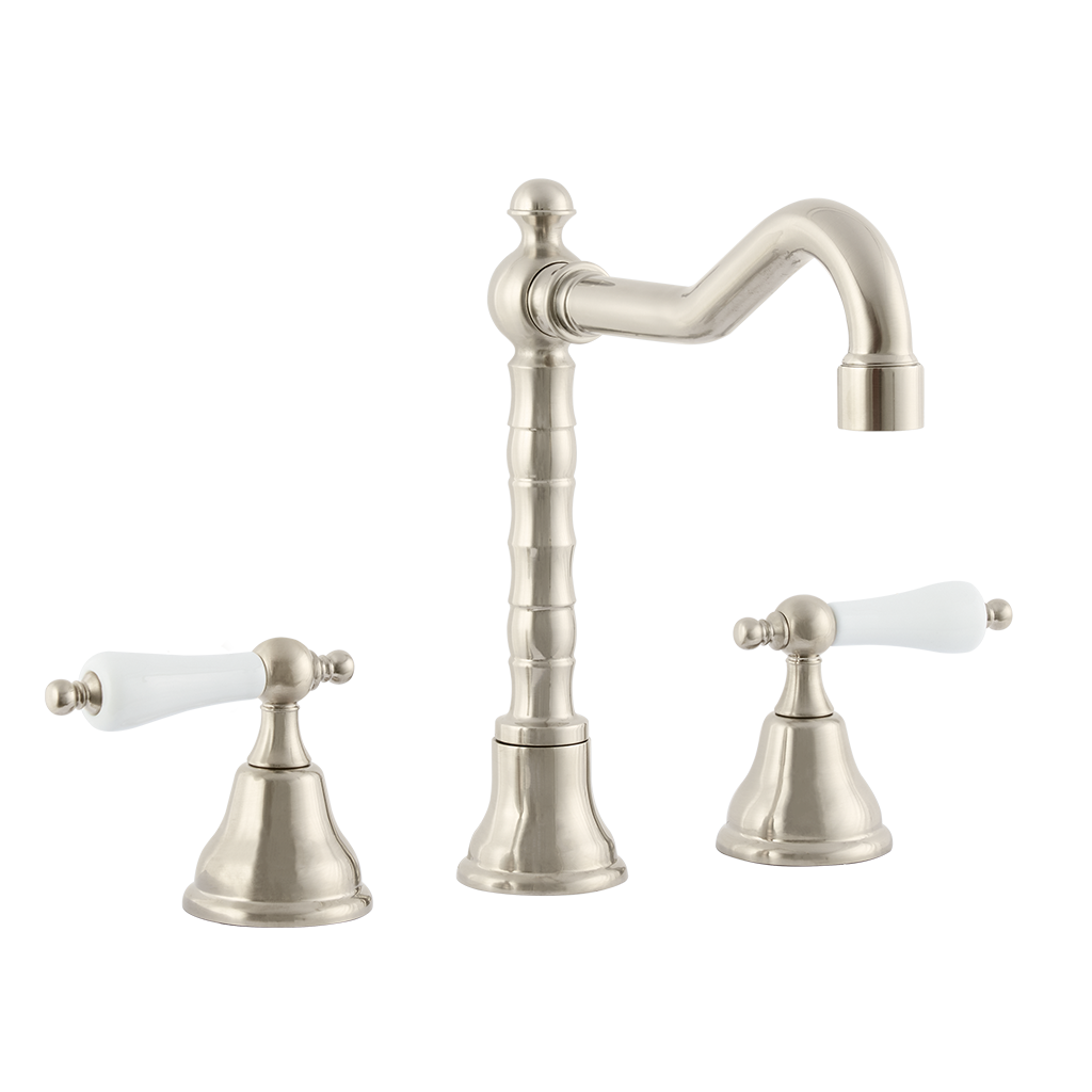 Chavalet - Three Hole Basin Set - Porcelain Levers