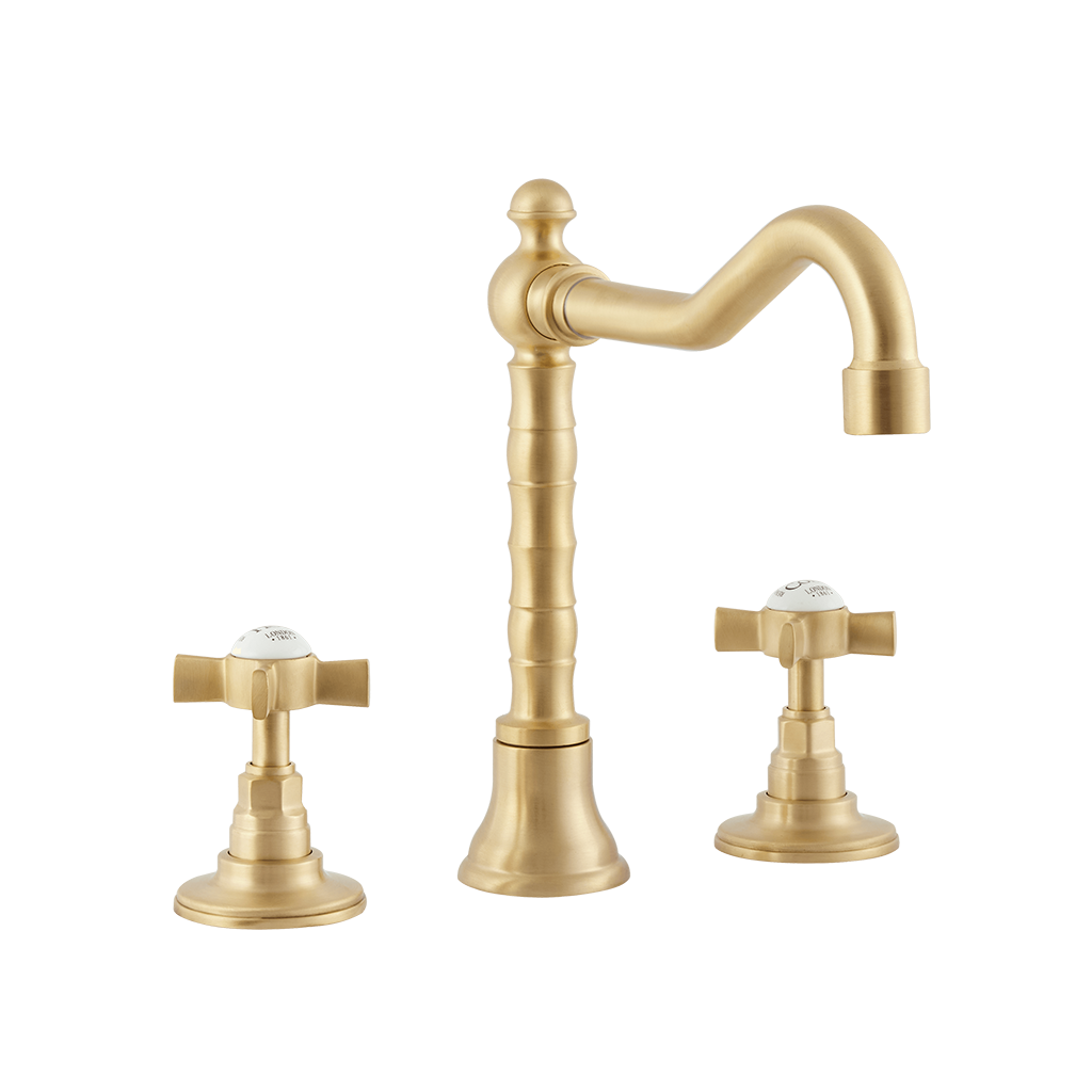 Chavalet - Three Hole Basin Set - Porcelain Levers