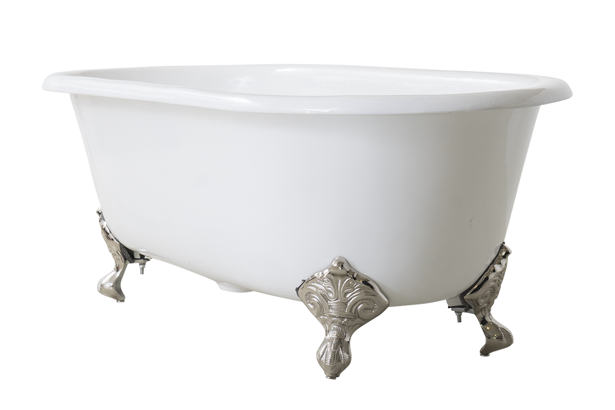 Baroque - Double Ended Roll Top Claw Cast Iron Bath