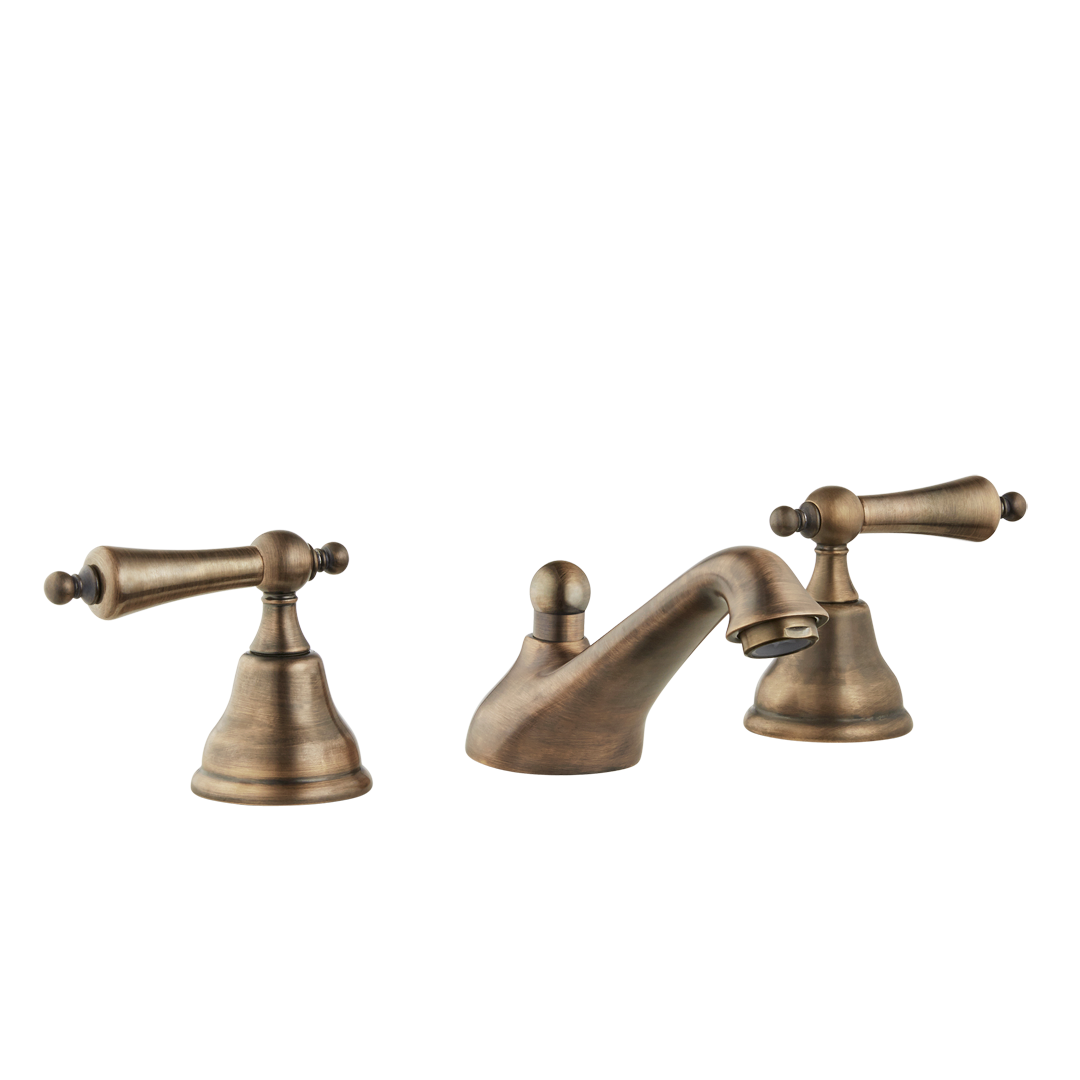 Chavalet - Three Hole Basin Set - Porcelain Levers