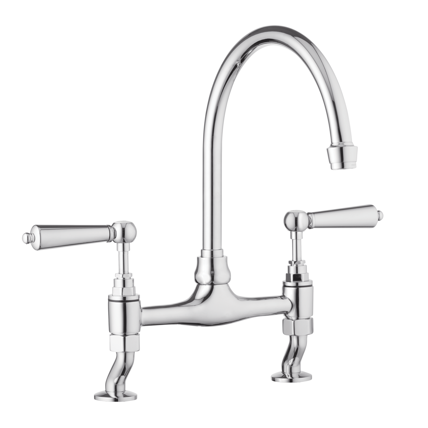 Millau - Bridge Sink Mixer Tap - Metal Levers