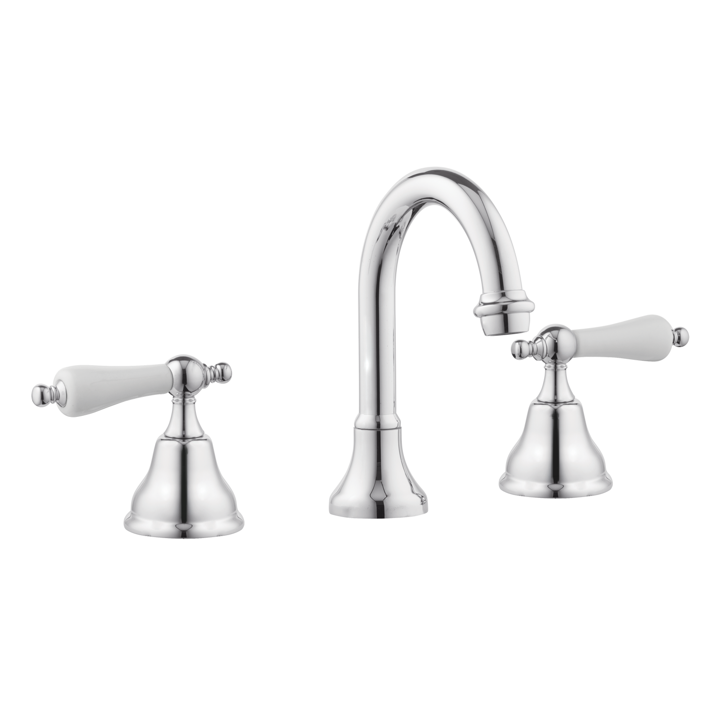 Chavalet - Three Hole Basin Set - Porcelain Levers