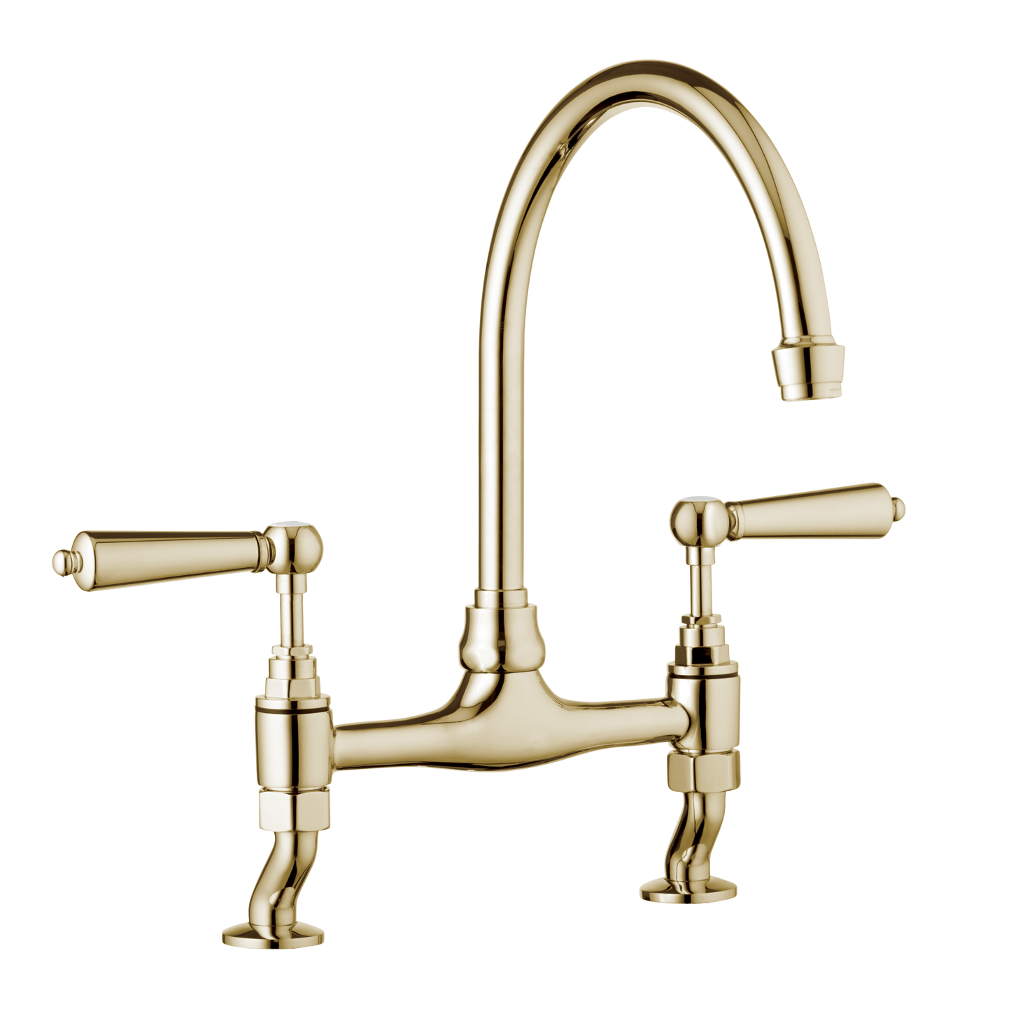 Millau - Bridge Sink Mixer - Porcelain Levers