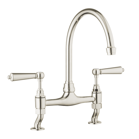 Millau - Bridge Sink Mixer Tap - Metal Levers