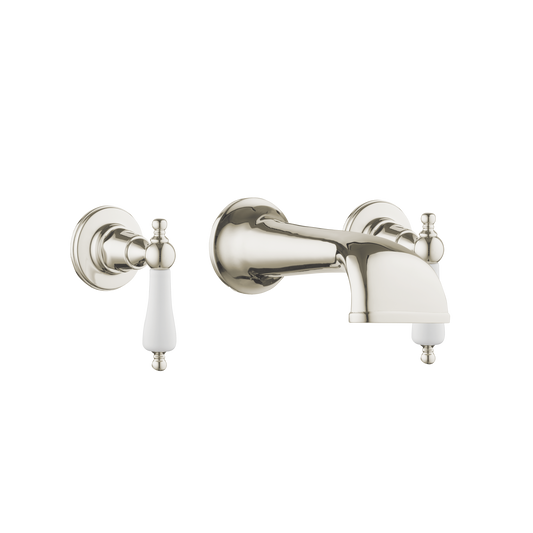 Heritage Three Hole Set with Concealed Spout - Porcelain Levers