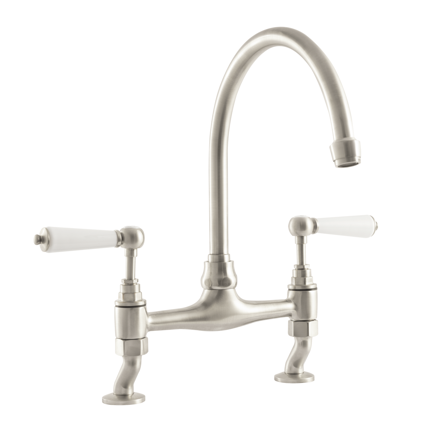 Millau - Bridge Sink Mixer - Porcelain Levers