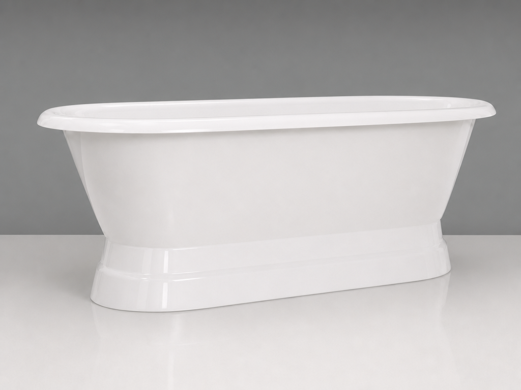 Monet  - Double Ended Cast Iron Apron Bath - 1677 - White