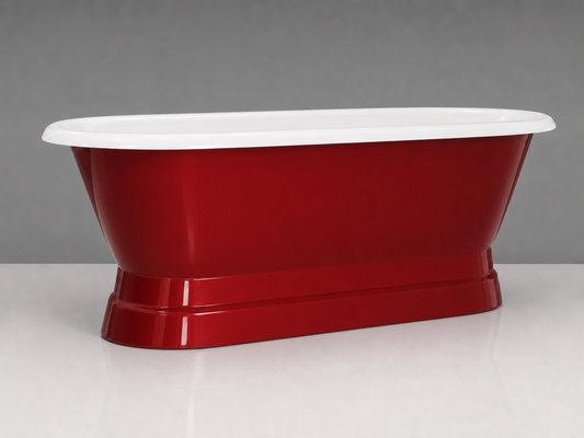 Monet  - Double Ended Cast Iron Apron Bath - 1677 - Aston Martin Red
