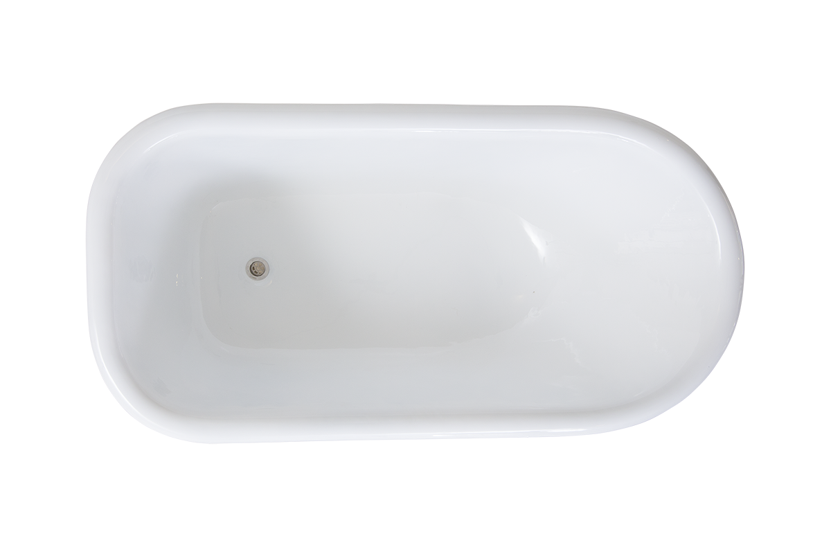 Rustic 1370 - Roll Top Cast Iron Bath 1370 / White / White / Gold waste