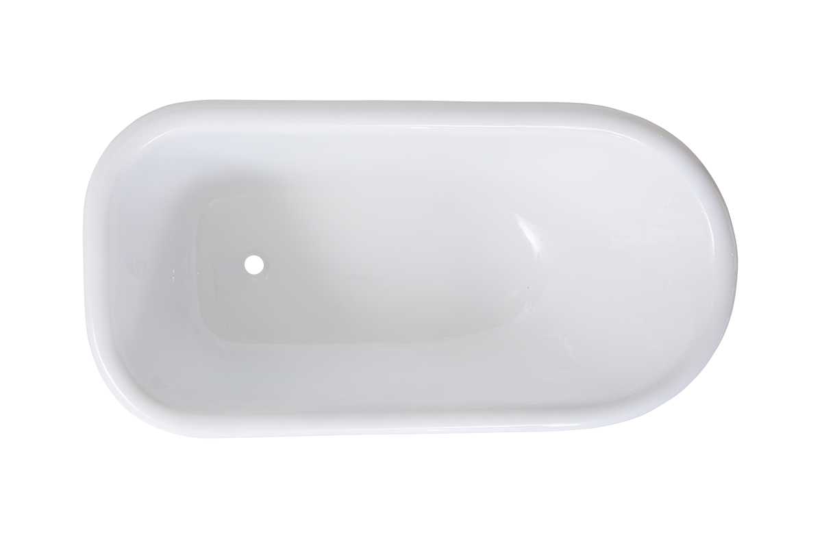 Rustic 1370 - Roll Top Cast Iron Bath 1370 / White / White / Gold waste