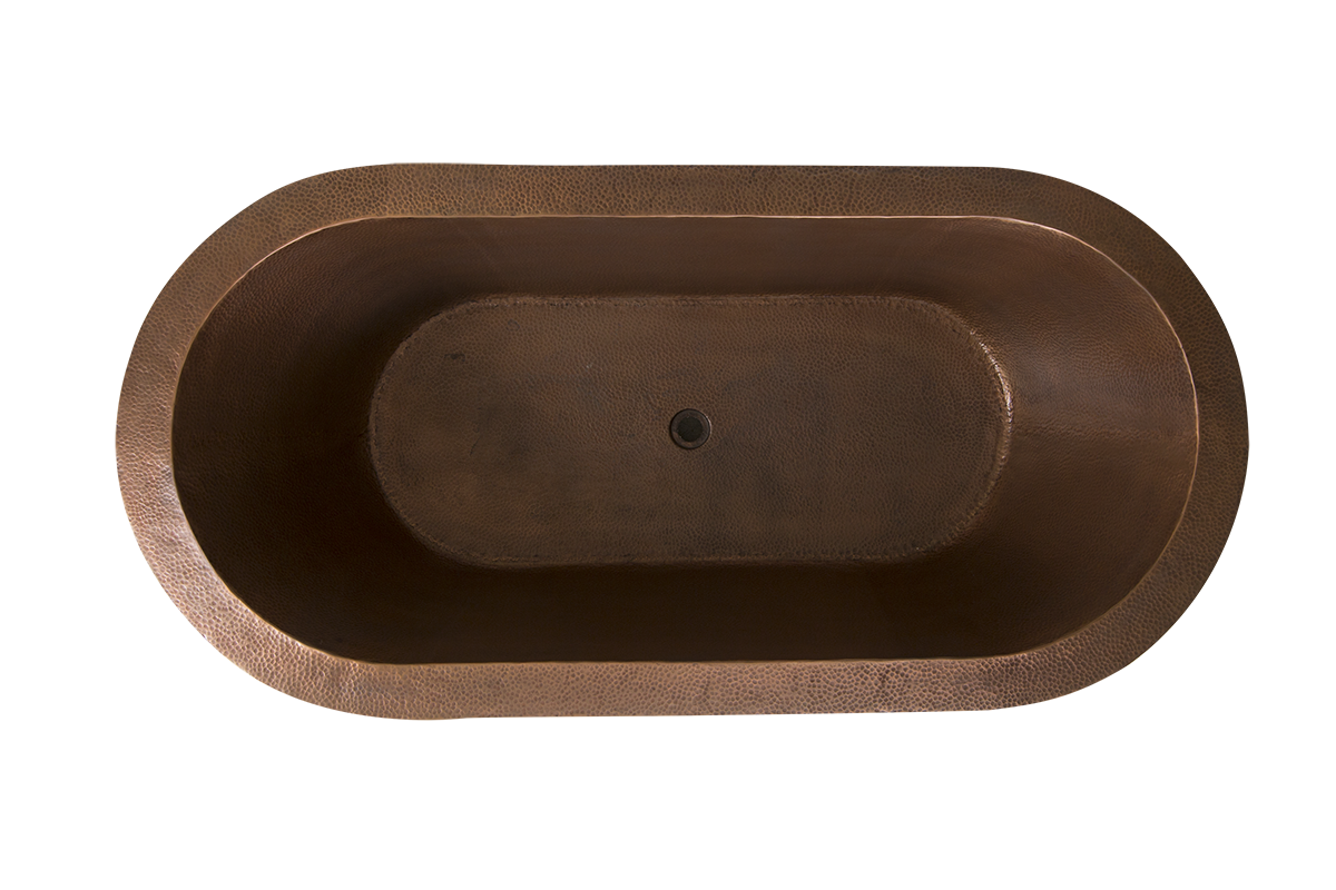 Copper Hammered Oval Bath