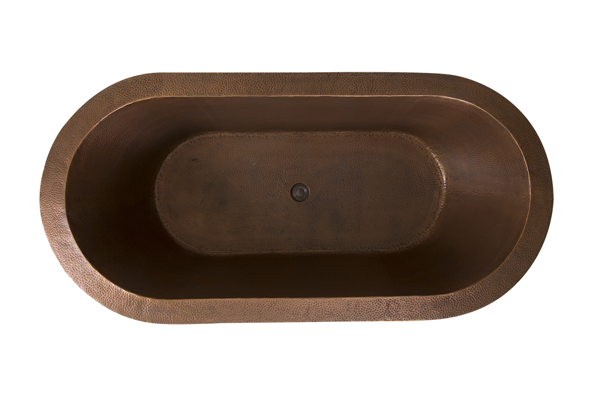 Copper Hammered Oval Bath