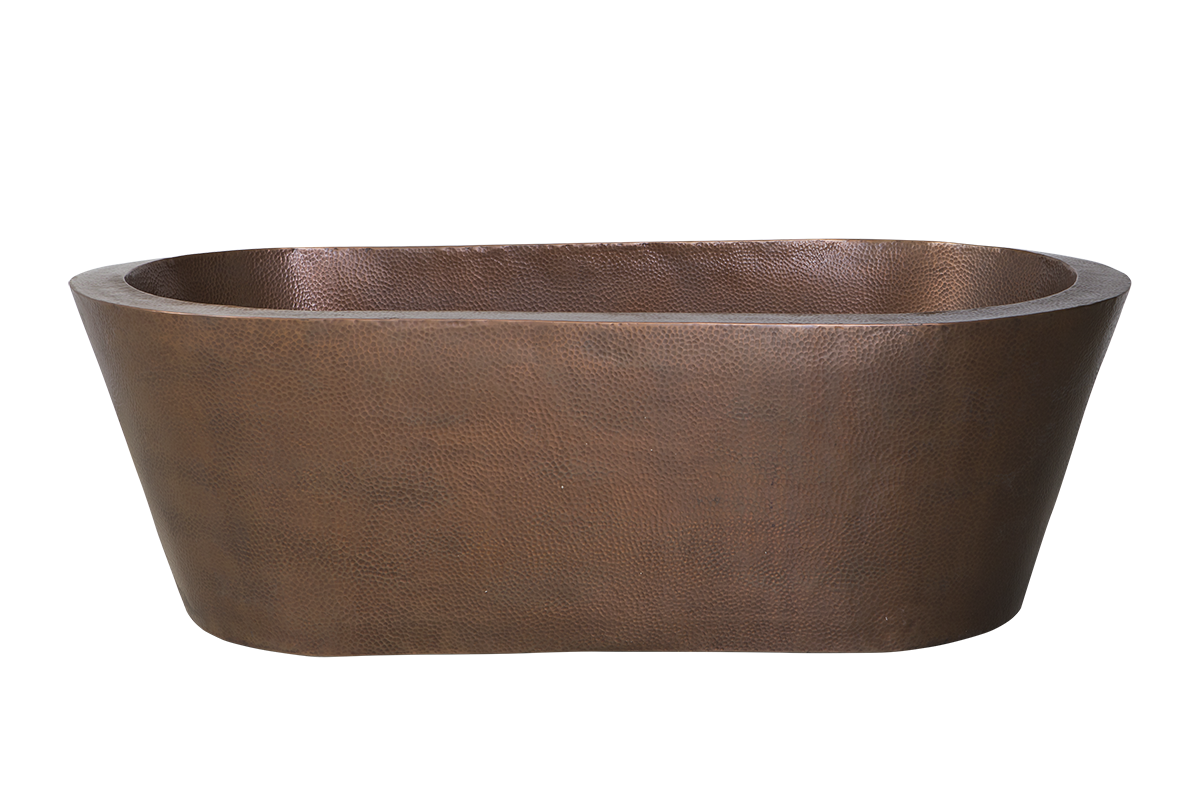 Copper Hammered Oval Bath