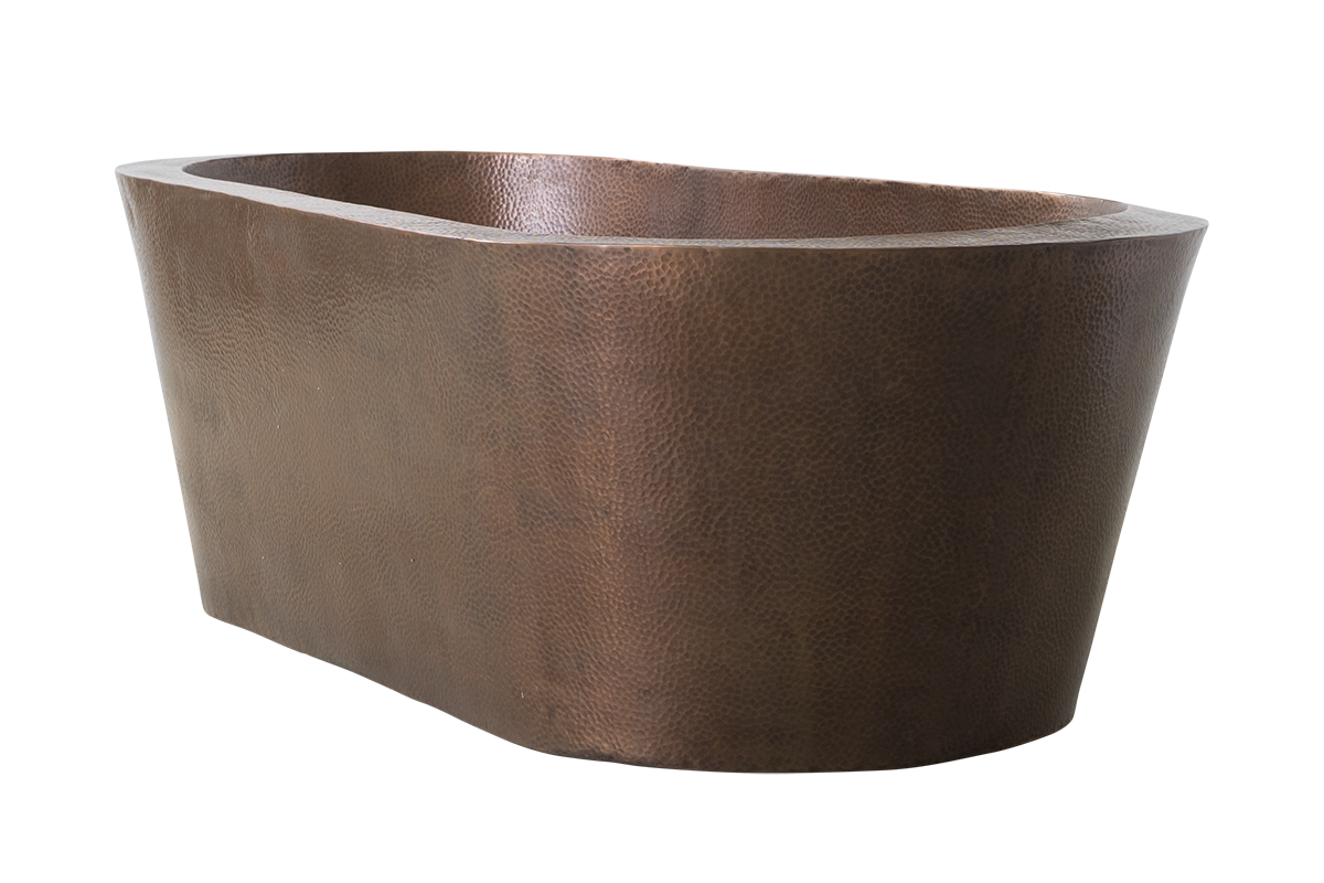 Copper Hammered Oval Bath