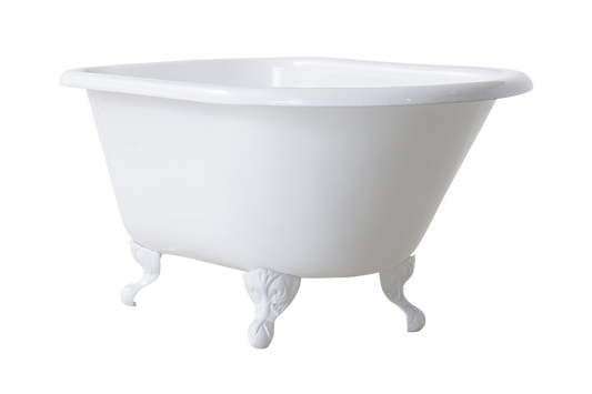 Rustic 1370 - Roll Top Cast Iron Bath 1370 / White / White / Gold waste