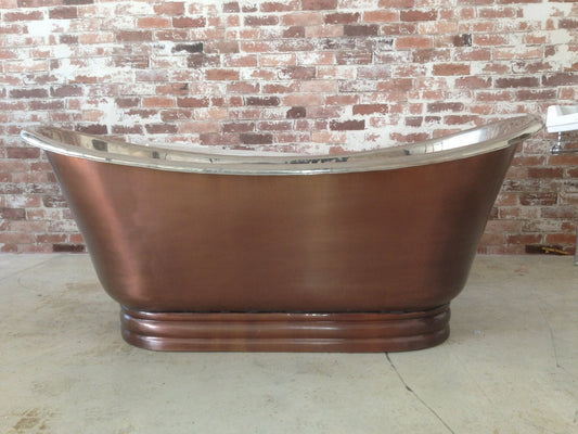 Copper Freestanding Bath Nickel Inside, Copper External