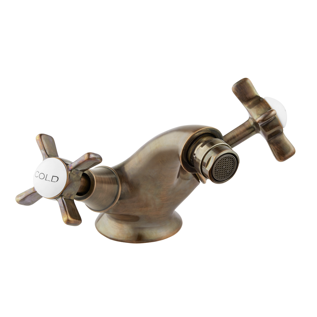 Monobloc Bidet Mixer - Porcelain Levers