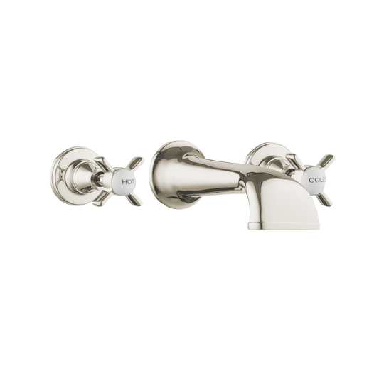 Heritage Basin Three Hole Set with Concealed Spout - Cross Handles